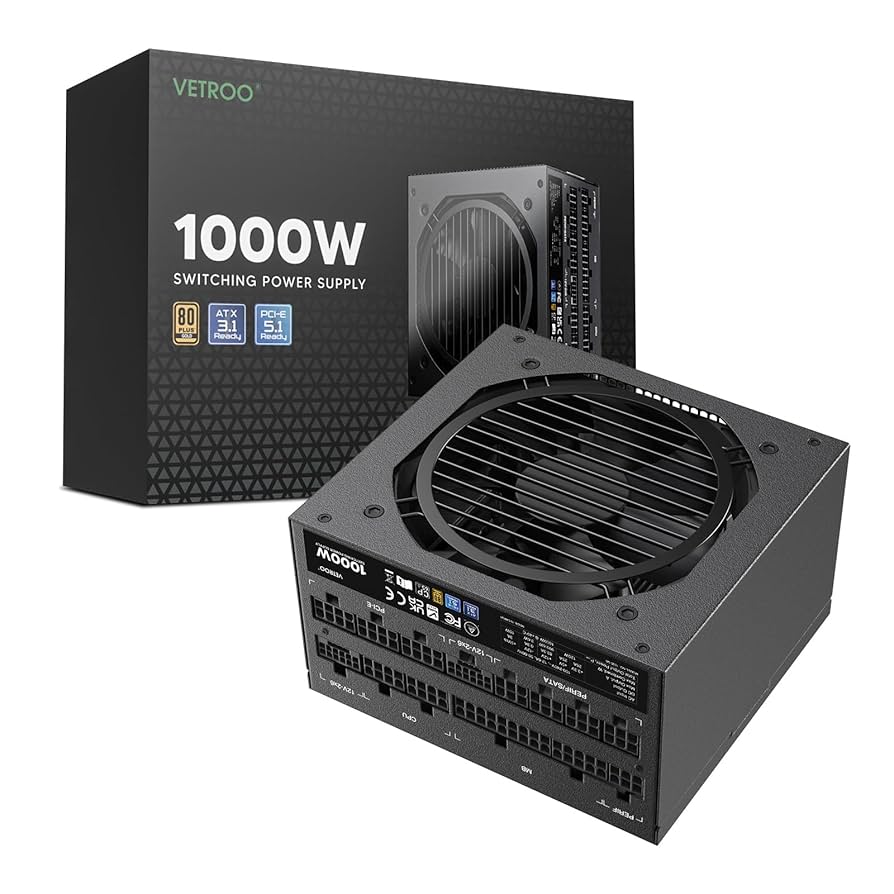 Amazon.com: Vetroo 1000W Black Power Supply ATX 3.1 Ready